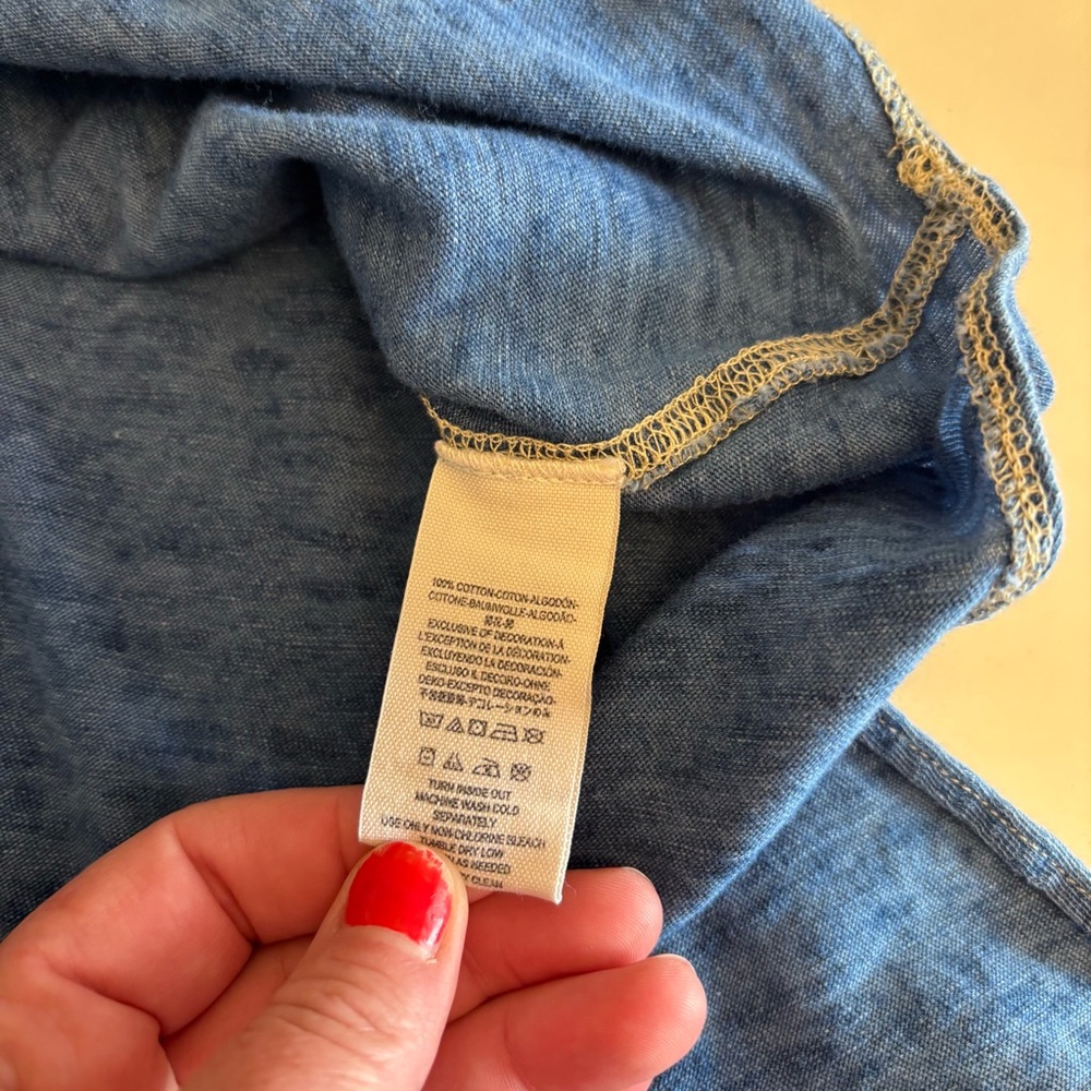 Free People Love This Henley Women’s Blue Tunic Shirt Top We The Free Medium - Picture 9 of 11